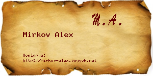 Mirkov Alex névjegykártya